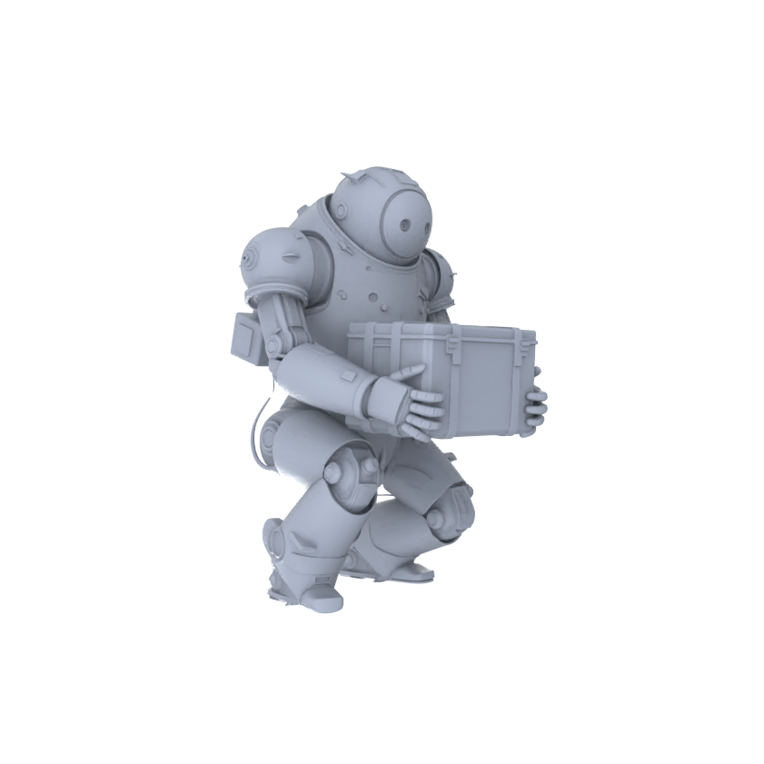 MRY-SFW LYGR131 Wasteland Style Doomsday Robot Carrying Motion Game Theme Wargame Resin White Model Wargame Miniature Soldier Scene Character Hand Figure Hand Painted