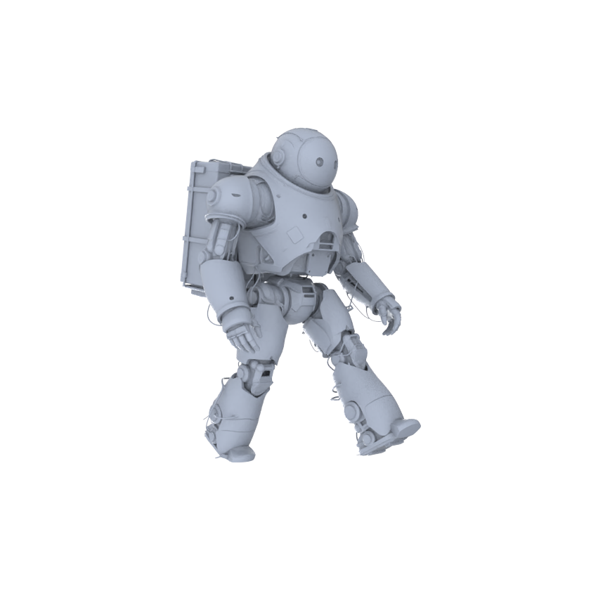 MRY-SFW LYGR131 Wasteland Style Doomsday Robot Carrying Motion Game Theme Wargame Resin White Model Wargame Miniature Soldier Scene Character Hand Figure Hand Painted