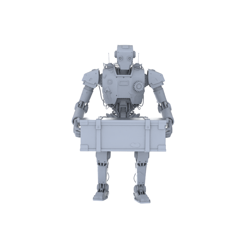 MRY-SFW LYGR131 Wasteland Style Doomsday Robot Carrying Motion Game Theme Wargame Resin White Model Wargame Miniature Soldier Scene Character Hand Figure Hand Painted