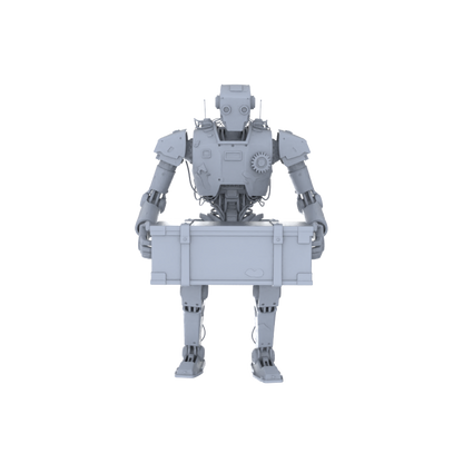 MRY-SFW LYGR131 Wasteland Style Doomsday Robot Carrying Motion Game Theme Wargame Resin White Model Wargame Miniature Soldier Scene Character Hand Figure Hand Painted