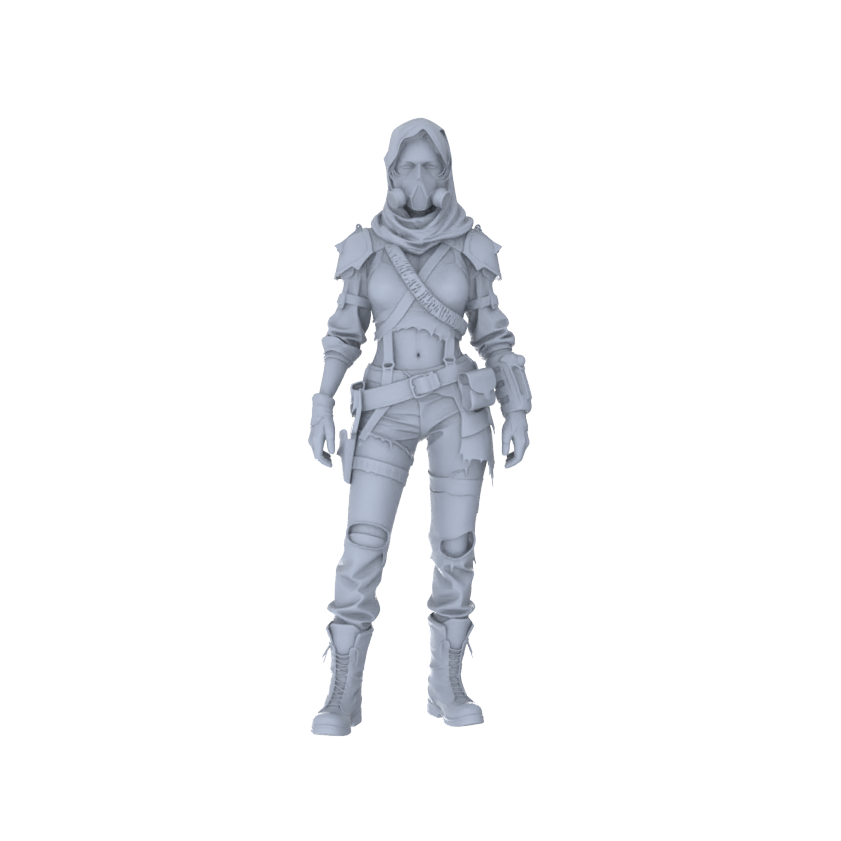 MRY-SFW LYGR132 Wasteland Style Doomsday Robot Salute Motion Game Theme Wargame Resin White Model Wargame Miniature Soldier Scene Character Hand Figure Hand Painted