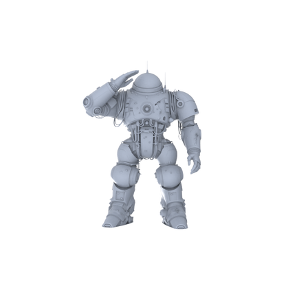 MRY-SFW LYGR132 Wasteland Style Doomsday Robot Salute Motion Game Theme Wargame Resin White Model Wargame Miniature Soldier Scene Character Hand Figure Hand Painted