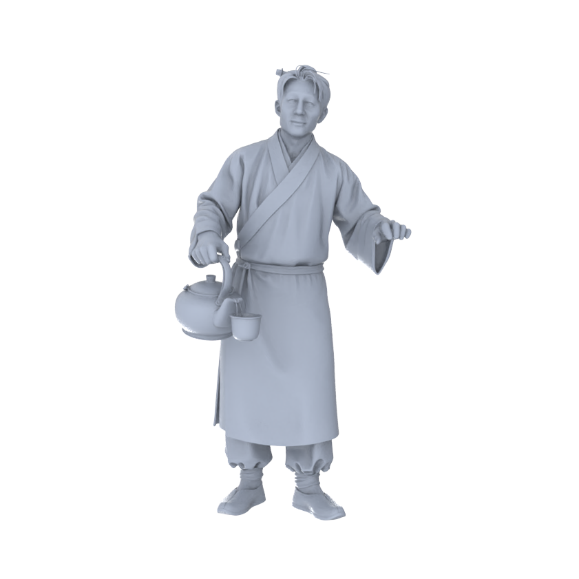 Yao's Studio LYTR172 Unpainted Ancient Food Stall Resin Miniature 8-Piece Set, Ideal for Hobbyists¡¯ Figure Painting & Chinese Street Diorama Building Miniatures Diorama Resin Figures