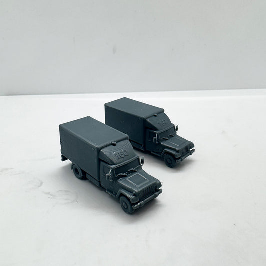 LYTS164 3D Printed Jeep Box Truck Miniature Model Retro Off Road Transport Vehicle Decor for Dioramas Collection Displays